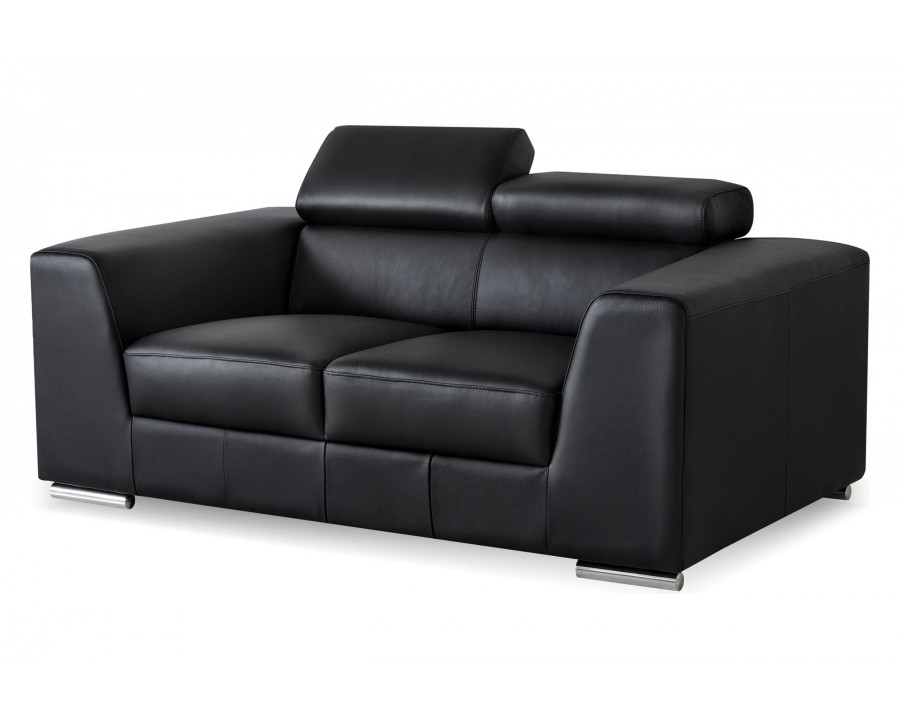 Mobital Icon Stationary Loveseat - Black, Leather