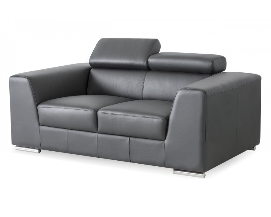 Mobital Icon Stationary Loveseat - Dark Gray, Leather