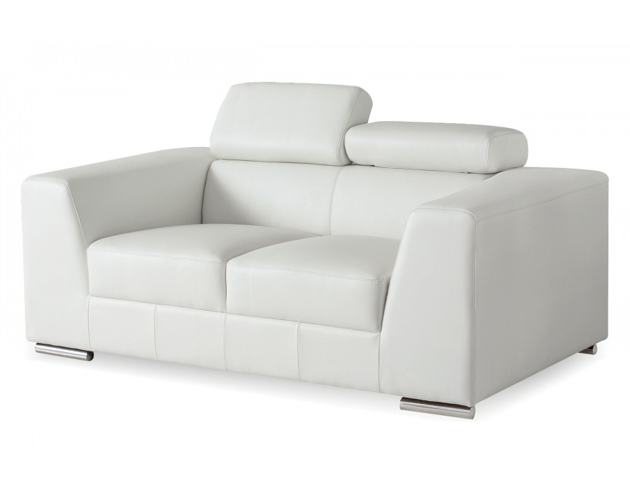 Mobital Icon Stationary Loveseat - White, Leather