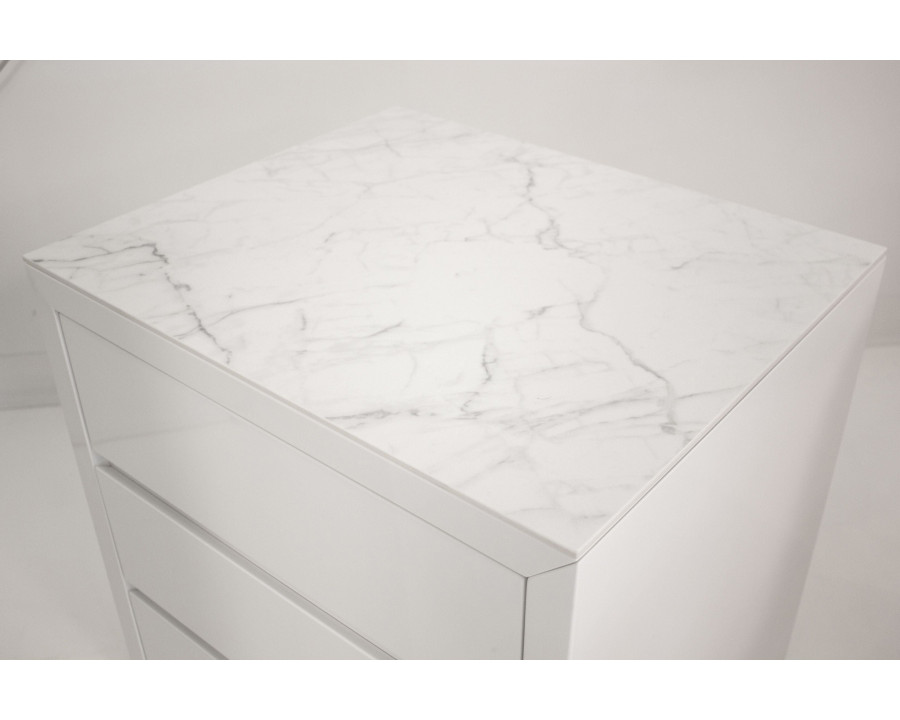 Mobital Blanche Top  for Chest with 3 Drawers - White, Ceramic