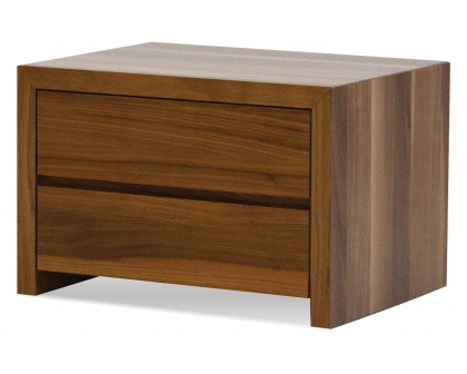 Mobital™ Blanche Night Table with 2 Drawers - Natural Walnut