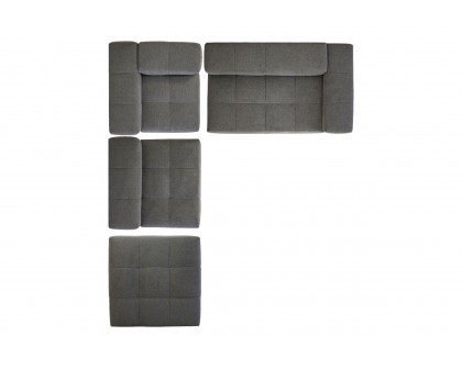 Mobital - Mallow Sectional Extension Chair in Grey Chenille, Fabric