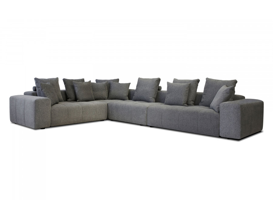 Mobital - Mallow Left Facing 2-Seater of Sectional in Grey Chenille, Fabric