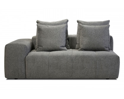 Mobital - Mallow Left Facing 2-Seater of Sectional in Grey Chenille, Fabric