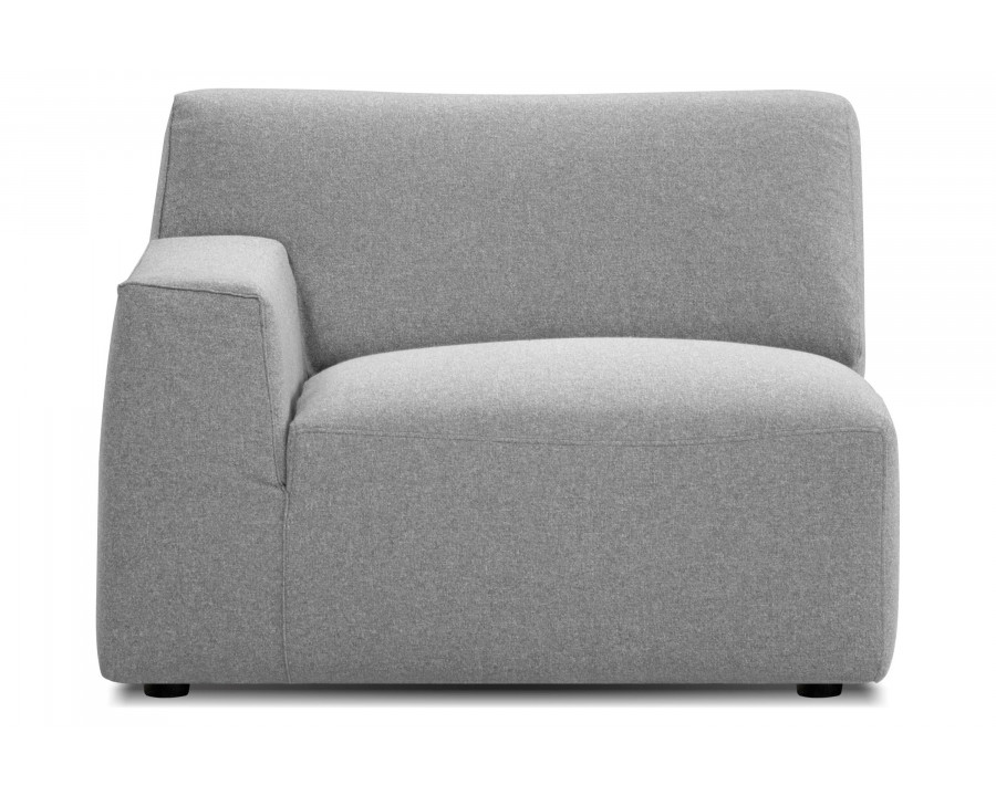 Mobital - Scoop Left Facing Chair 1 Arm of Sectional in Heather Gray, Fabric