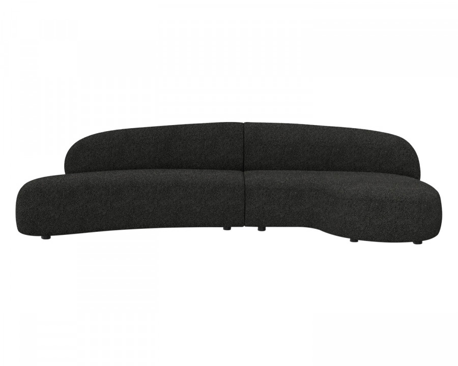 Mobital Moritz Modular Straight 2-Piece Sectional - Black, Fabric