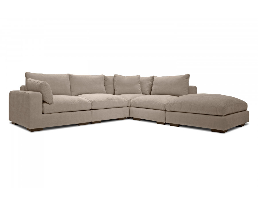 Mobital Onza Modular L-Shaped Corner Sectional - Oyster, Right Facing, Fabric