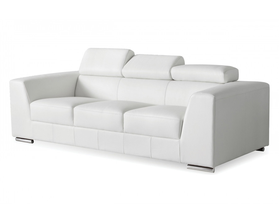 Mobital Icon Stationary Sofa - White, Leather