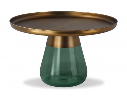 Mobital Duverre Round Coffee Table - Antique Brass, Metal/Glass