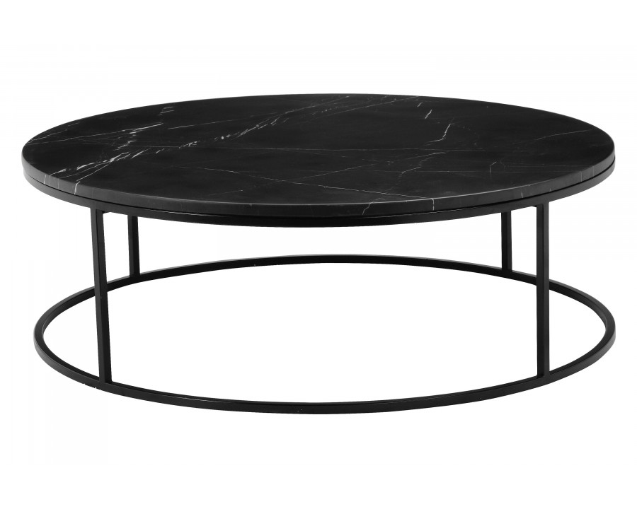 Mobital Onix Round Coffee Table - Black Marquina Marble