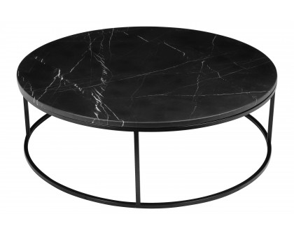 Mobital Onix Round Coffee Table - Black Marquina Marble