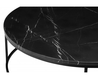 Mobital Onix Round Coffee Table - Black Marquina Marble