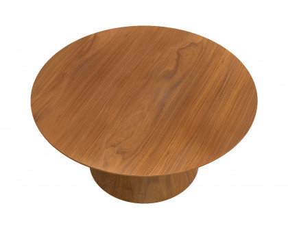 Mobital Tower Round Coffee Table - Natural Walnut