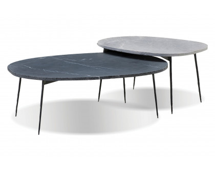 Mobital Tuk Tuk Oval Large Coffee Table - Black Marquina Marble