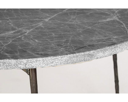 Mobital Tuk Tuk Oval Large Coffee Table - Silver Gray Marble