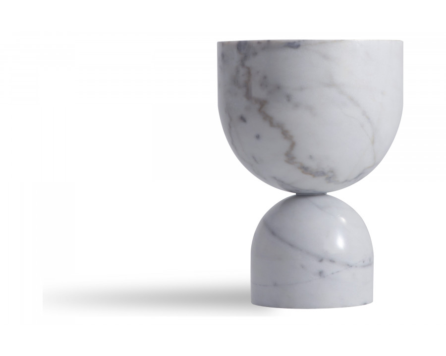 Mobital Apothecary Low End Table - White, Marble