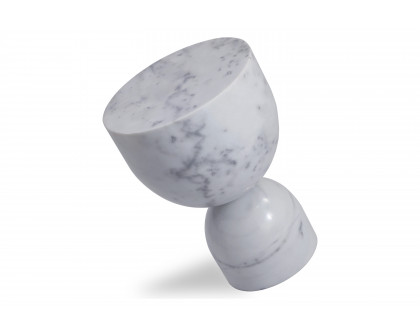 Mobital Apothecary Low End Table - White, Marble