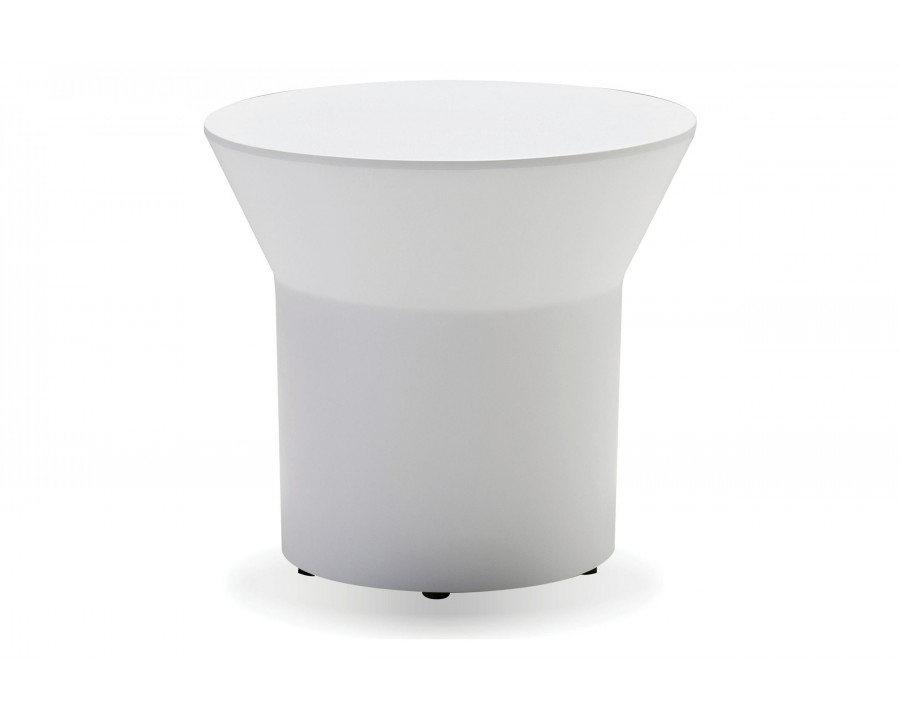 Mobital Boracay Round End Table - White, Concrete