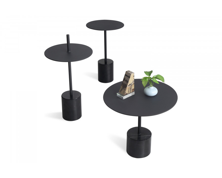 Mobital Circulo Low End Table - Black, Marble