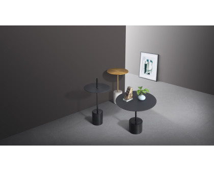 Mobital Circulo Low End Table - Black, Marble