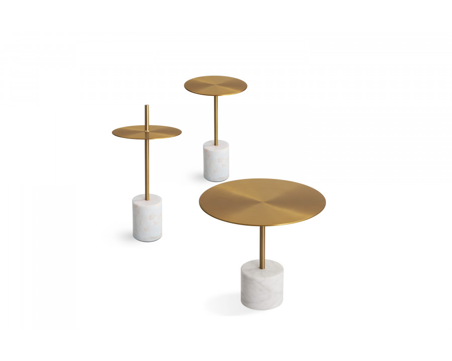 Mobital Circulo Low End Table - Antique Brass, Marble