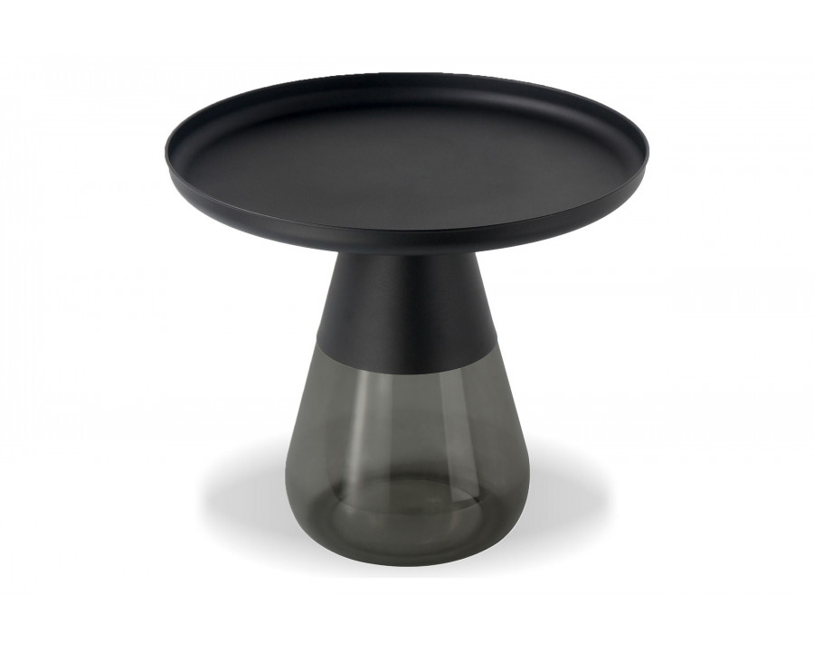 Mobital Duverre End Table - Matte Black, Metal/Glass