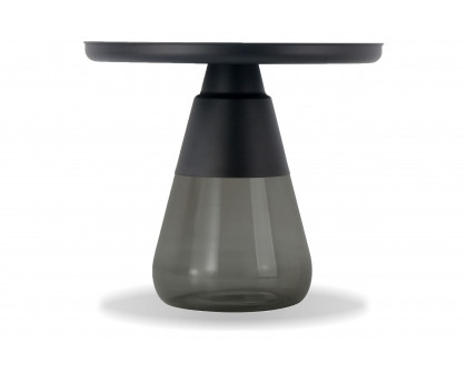 Mobital Duverre End Table - Matte Black, Metal/Glass