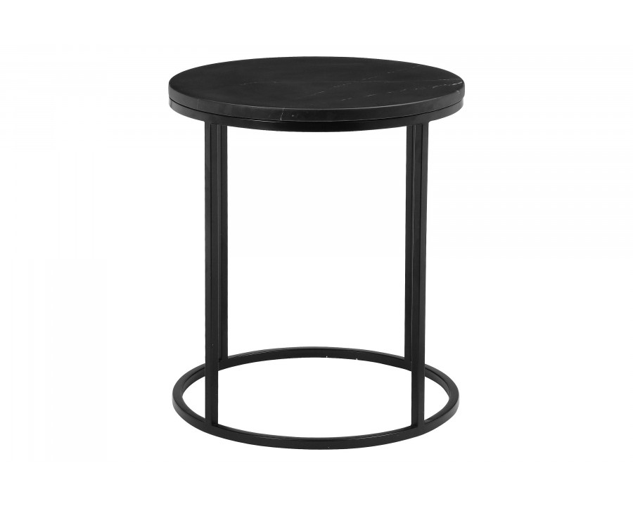 Mobital - Onix Round End Table in Black Marquina Marble