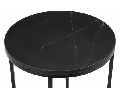 Mobital - Onix Round End Table in Black Marquina Marble