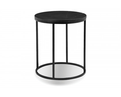 Mobital - Onix Round End Table in Black Marquina Marble