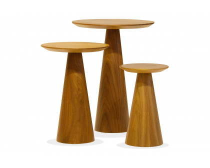 Mobital Tower Low End Table - Natural Walnut