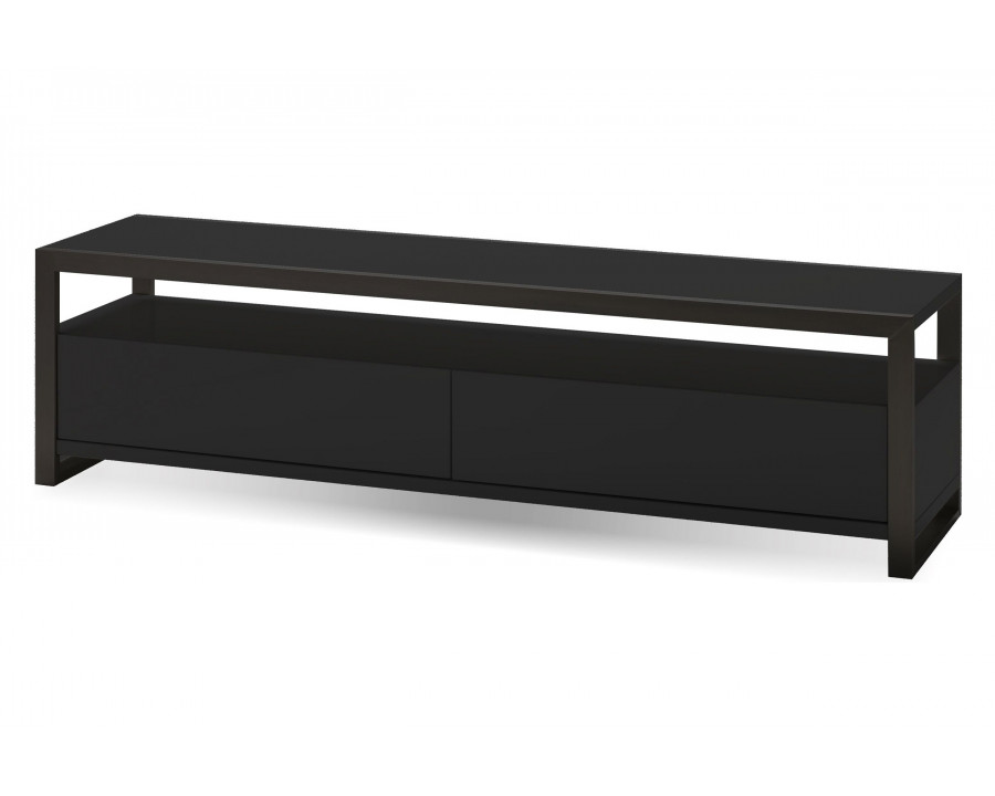 Mobital Brando 63" Media Unit - Powder Coated Black, Steel/Glass