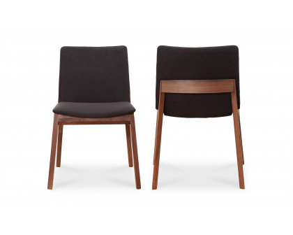 Moe's Deco Mid-Century Modern Dining Chair Set of 2 - Black/Walnut