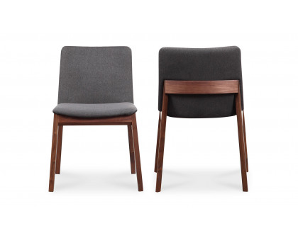 Moe's Deco Mid-Century Modern Dining Chair Set of 2 - Dark Gray/Walnut