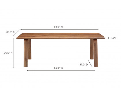 Moe's Malibu Rectangular Dining Table - Brown