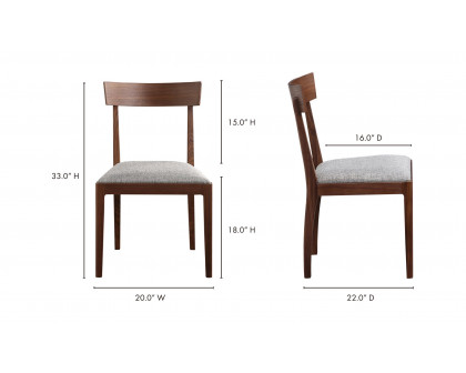 Moe's - Leone Scandinavian Dining Chair Set of 2 in Natural