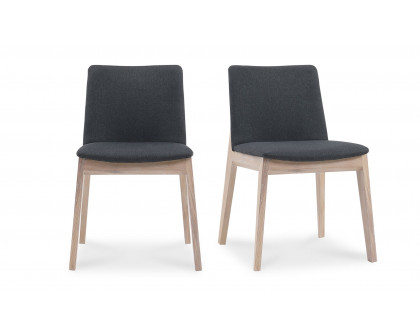 Moe's Deco Mid-Century Modern Dining Chair Set of 2 - Dark Gray/Oak