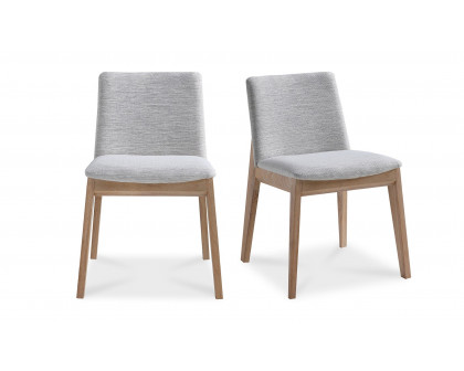 Moe's Deco Mid-Century Modern Dining Chair Set of 2 - Light Gray/Walnut