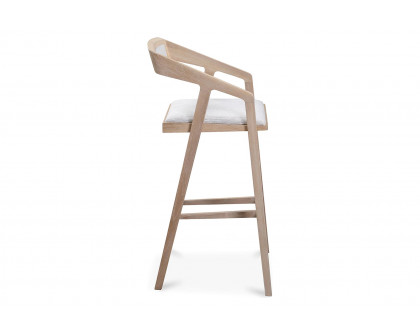 Moe's Padma Oak Bar Stool - Gray