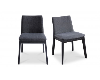 Moe's Deco Mid-Century Modern Dining Chair Set of 2 - Charcoal Gray