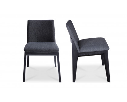 Moe's Deco Mid-Century Modern Dining Chair Set of 2 - Charcoal Gray