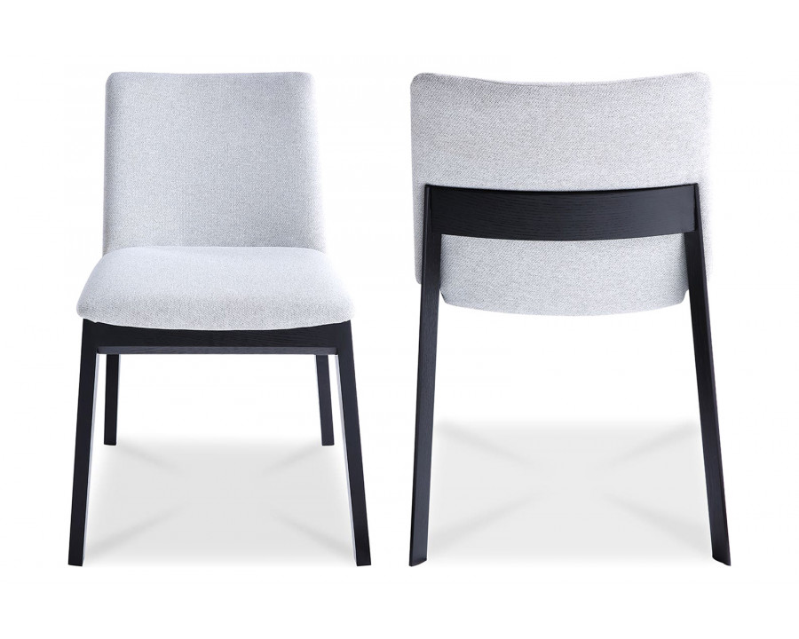 Moe's Deco Mid-Century Modern Dining Chair Set of 2 - Light Gray/Black