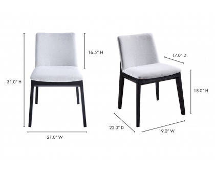 Moe's Deco Mid-Century Modern Dining Chair Set of 2 - Light Gray/Black