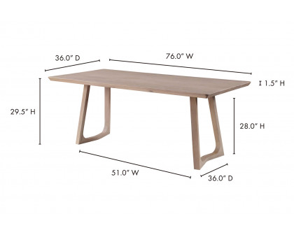 Moe's Silas Rectangular Dining Table - White