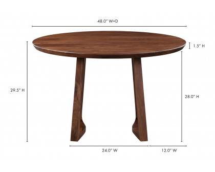 Moe's Silas Round Dining Table - Walnut