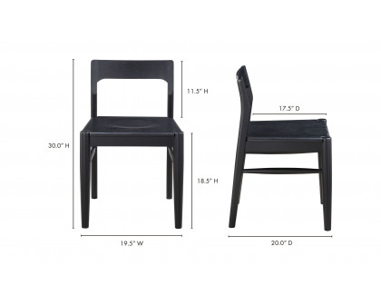 Moe's Owing Mid-Century Modern Dining Chair Set of 2 - Black