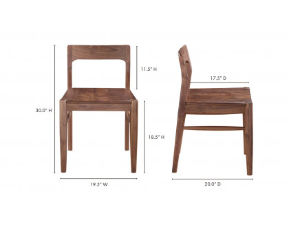 Moe's Owing Mid-Century Modern Dining Chair Set of 2 - Walnut