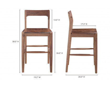 Moe's Owing Counter Stool - Walnut