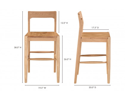 Moe's Owing Counter Stool - Natural Oak