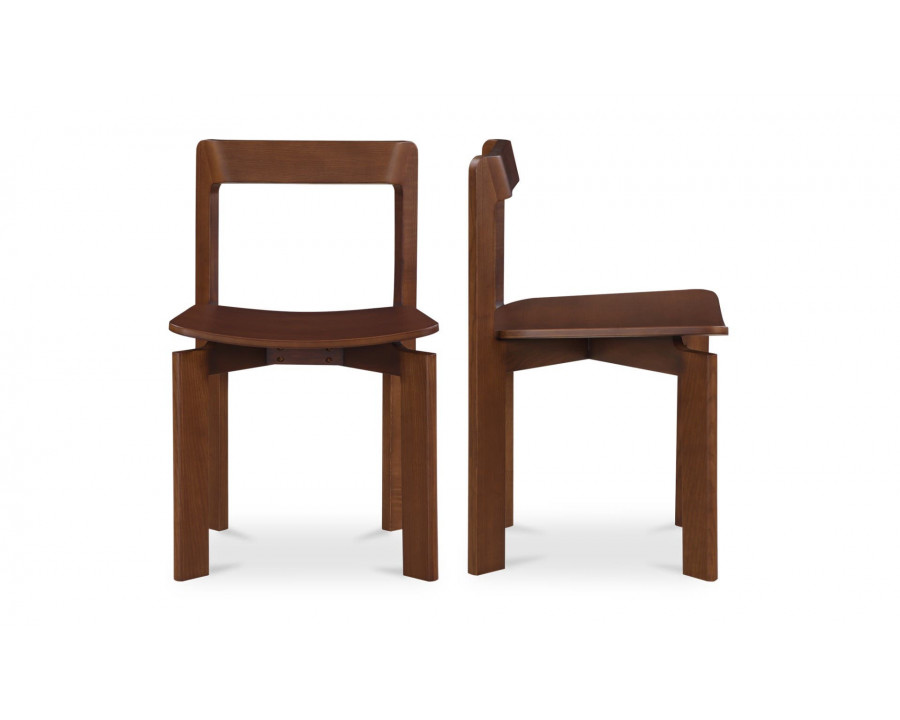 Moe's - Daifuku Modern Dining Chair Set of 2 in Walnut Stained Ash